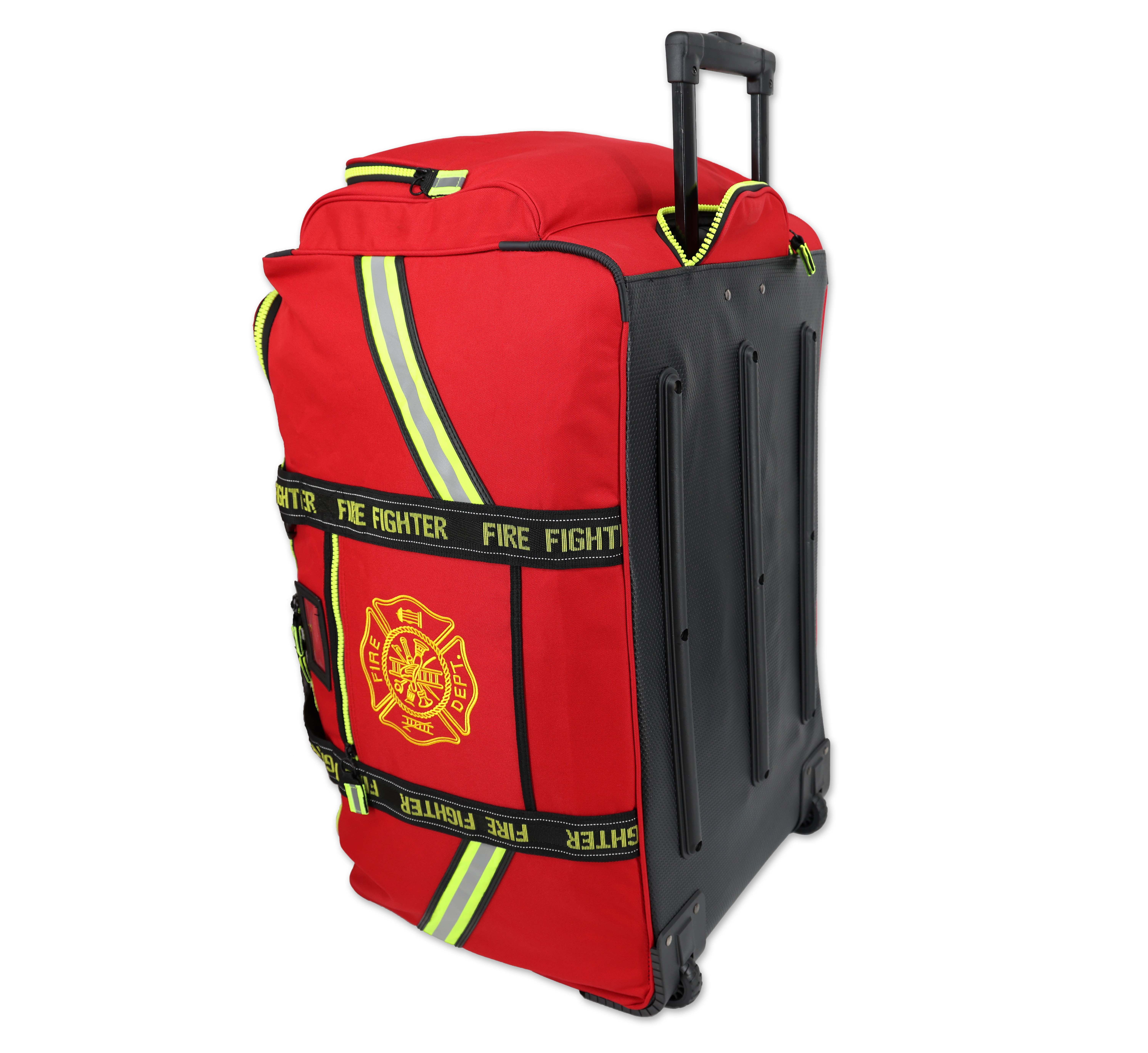 Lightning X Premium Rolling Firefighter Turnout Bunker Gear Bag w/ Wheels, Retractable Handle, Fully Molded