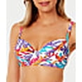 thumbnail image 3 of Dance Floor Palm Shirred Underwire Bikini Top Swimsuit, 3 of 5