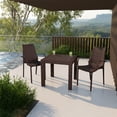 thumbnail image 2 of LeisureMod Kent Modern Outdoor Stackable Dining Armchair In Brown, 2 of 10