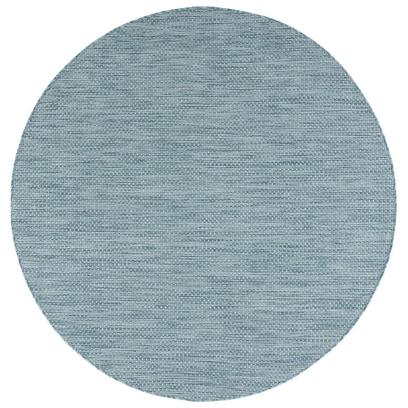 Safavieh Courtyard Finnian Solid Indoor/Outdoor Area Rug, Aqua/Gray, 6'7" x 6'7" Round