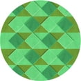 thumbnail image 1 of Ahgly Tapis Rond Lavable en Machine Intérieur Transitionnel Vert Néon, 3 Pieds Rond, 1 of 7