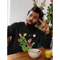 thumbnail image 2 of T-Rex Santa Ride Funny Ugly Christmas Sweater Sweatshirt Small Black, 2 of 5