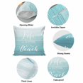 thumbnail image 6 of Throw Pillow Covers, Teal Blue Summer Beach Decorative Throw Pillow Covers 18x18 Inch, Coastal Vacation Blue Wooden Square Linen Pillow Cases for Couch/Living Room/Sofa, 6 of 9