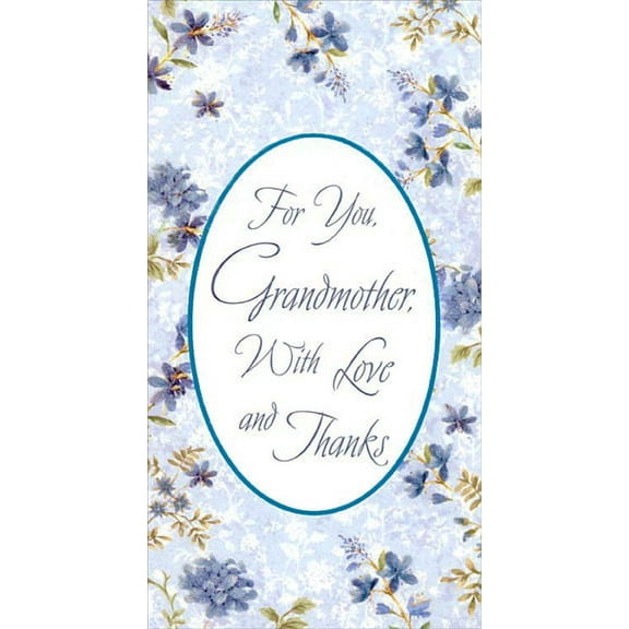 Designer Greetings Blue Foil Oval Frame and Flowers: Grandmother Mother's Day Card