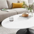 thumbnail image 7 of Modway Lippa 42" Oval-Shaped Wood and Metal Coffee Table in Black/White, 7 of 7