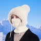 thumbnail image 4 of 3 In 1 Knitted Hat For Women With Scarf And Mask Fall Winter Warm Knitted Ski Scarf And Mask, 4 of 7