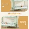 thumbnail image 6 of Zimtown Twin over Twin Steel Bunk Beds Frame Ladder Bedroom Dorm Room,Green, 6 of 8
