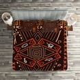 thumbnail image 2 of Ambesonne Tribal Quilted Coverlet 3 Pcs, Aboriginal Cave, King Size, Orange and Black, 2 of 2