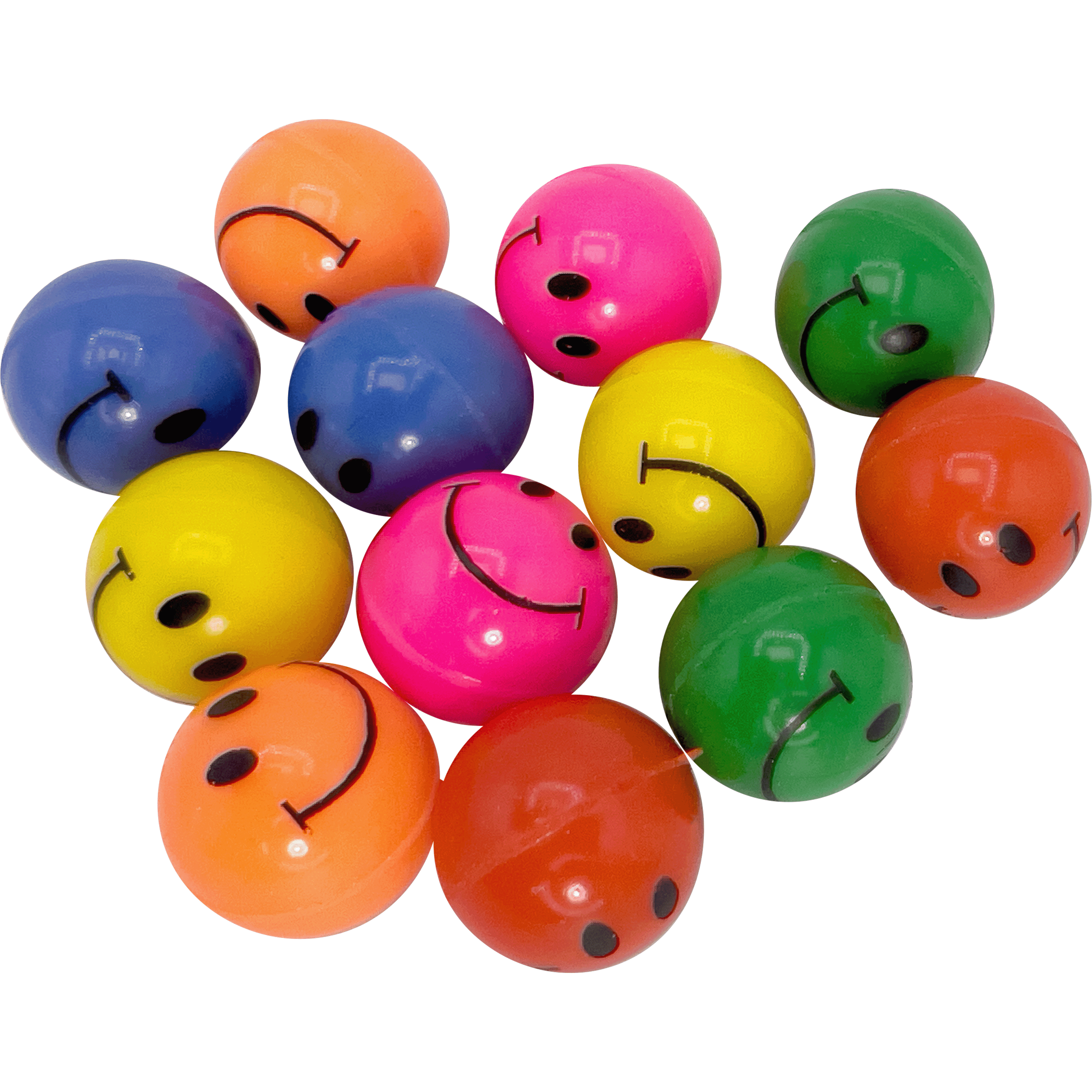 2174 Pk12 Smiley Rubber Bouncers Mandarin Bird Toys by M&M