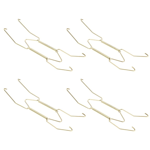 LAMIRO Spring Wall Plate Hangers Metal Hanger with Golden Coating Decorative Dish Holder with Hooks 8 Inches