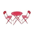 thumbnail image 1 of Benzara ALP-MSY100A-RD Metal Bistro Set with Two Chairs - Red, 1 of 5