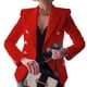 thumbnail image 3 of Chaqueta Blazer Informal para Mujer, con Botones Dorados, Larga, para Oficina, con Solapa y Abertura Frontal. Rojo XL, 3 of 7