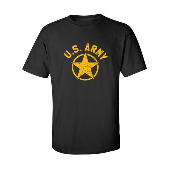 U.S. Army Vintage Arch Logo with gold ink Adult Short Sleeve T-shirt
