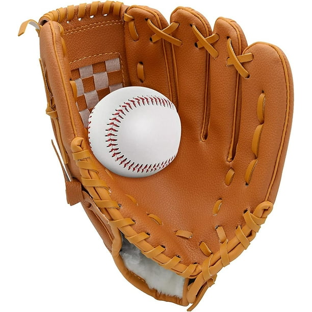 Guante y pelota de béisbol, guante de béisbol, guante de softbol 9.5''-12.5'' Para niños, jóvenes, adultos, entrenamiento y principiantes, guante de mano izquierda de guante de softbol Afortunado Sencillez