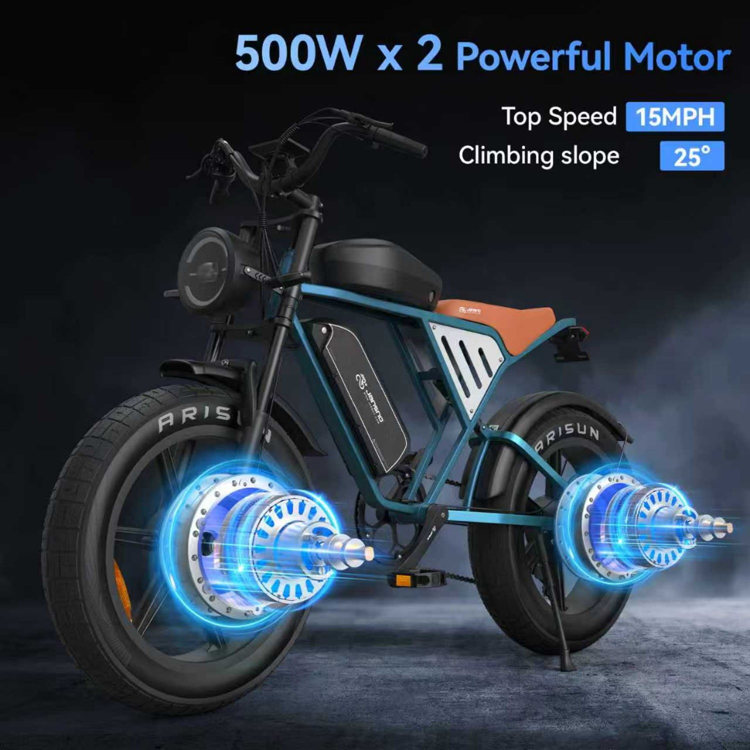 JANSNO X70 Pro Fat Tire Electric Bike,1000W Motor,48V 34Ah Dual Removable Batteries,30MPH,7-Speed,UL2849 Certified,80-Mile Range
