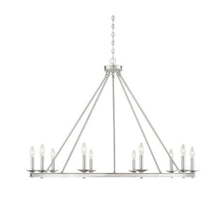 

Savoy House 1-310-10-SN Middleton 10 Light Satin Nickel Modern Farmhouse Industrial Circular Ring Shaped Chandelier (45 W x 32 H)
