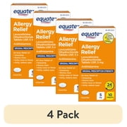 (4 pack) Equate Allergy Relief Tablets, Levocetirizine Dihydrochloride USP 5 mg, 10 Count, Compare to Xyzal Allergy 24HR Active Ingredient