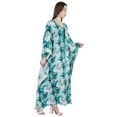 thumbnail image 2 of Moomaya Printed Rayon Turkish Maxi Kaftan For Women Beachwear Bikini Cover Up Resort Dress, 2 of 7
