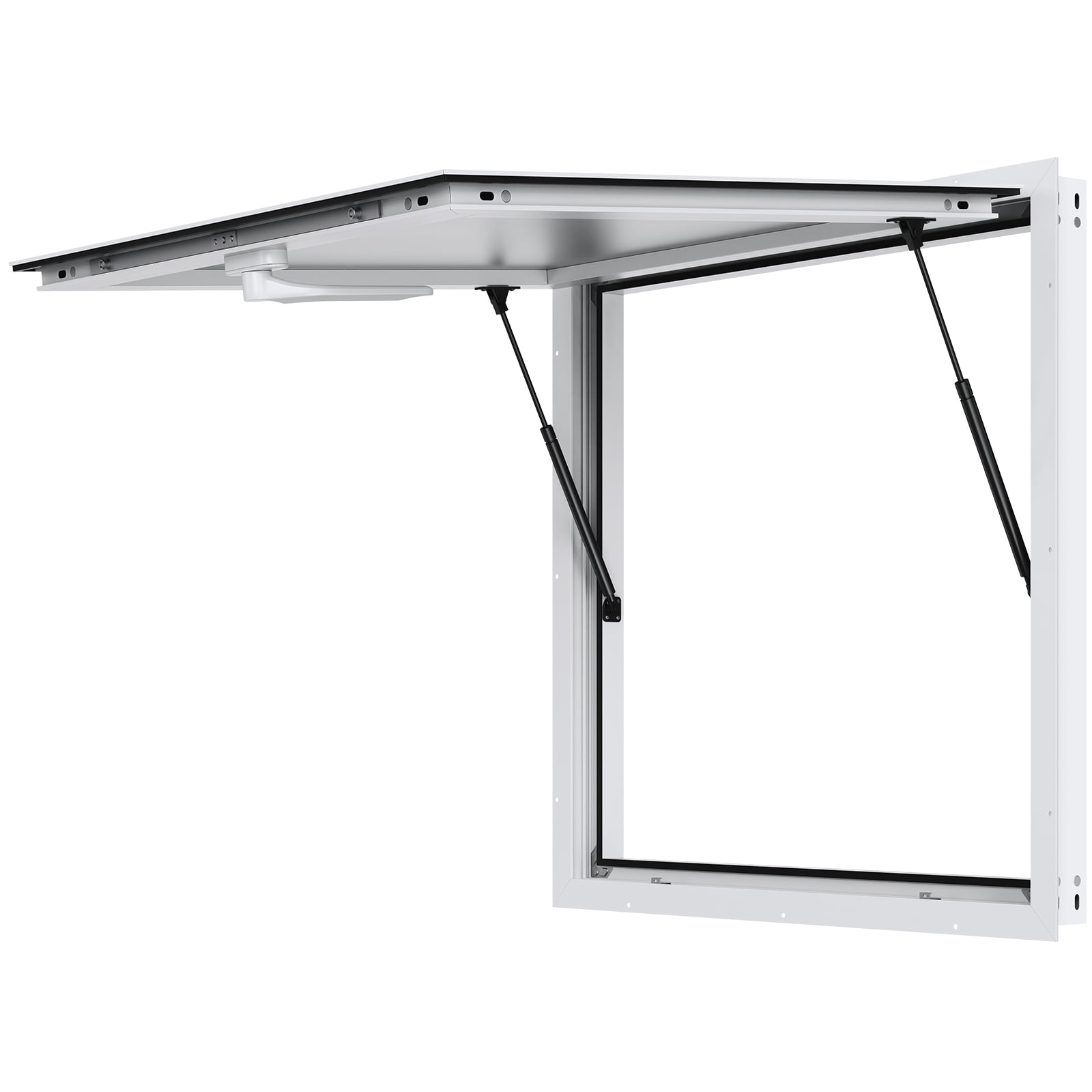 SKYSHALO 36"L x 36"W Concession Stand Serving Window Food Truck Service Awning with Double-Point Fork Lock