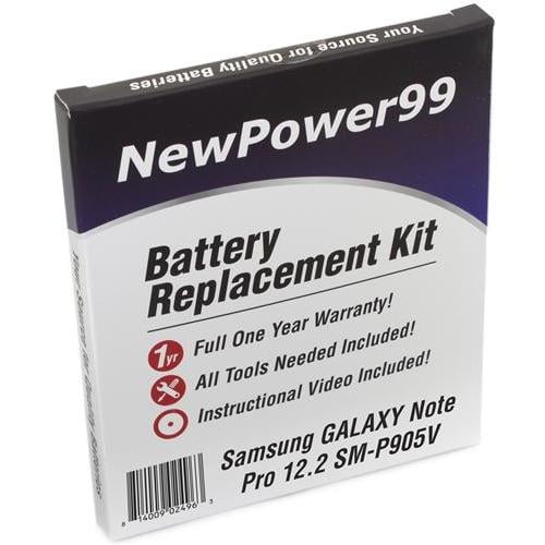 Samsung GALAXY Note PRO 12.2 SM-P905V Battery Replacement Kit with Tools, Video Instructions, Extended Life Battery and Full One Year Warranty