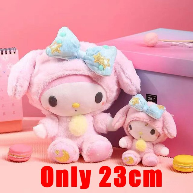Sanrio-peluche de dibujos animados para niños, muñeco de peluche suave, Kawali Kuromi, Hello Kitty, My Melody, Cinnamoroll, regalo de cumpleaños, 2022