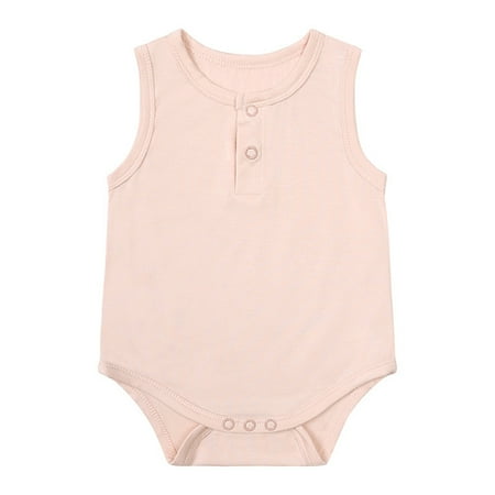 

XYIJANI Girl Clothes Infant Girls Solid Color Sleeveless Triangle Crawling Romper Newborn Clothes 18 Month Old Boy Clothes 18 Months Girl Clothes Winter (Pink 24M)
