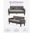 thumbnail image 7 of LAZZO 62" Loveseat Sofa, Linen Fabric Tufted Couch with USB Charging Ports and Cup Holders, Light Gray, 7 of 7
