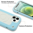 thumbnail image 5 of Heavy Duty Case for iPhone 12/iPhone 12 Pro, Rugged PC Soft TPU Shockproof Magnetic Triple-Layers Protective Cover Compatible with MagSafe Wireless Charging Military Grade Lens Protection Case,Blue, 5 of 6