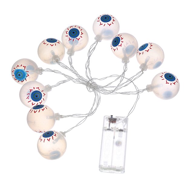 1pc Halloween Eyeball Forma de globo de la lámpara de la cadena de la cadena de luz decorativa