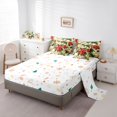 thumbnail image 5 of Manfei Green Red Beige 7pcs Bedding Comforter Set,Merry Christmas Queen Bedding Sets,Xmas Floral Berry Queen Sheet Sets For Adult,Super Cozy Room Decor Reversible, 5 of 8