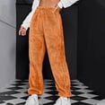 thumbnail image 2 of ATOYSOY Women's Trousers Sleepwear Casual Fuzzy Sweatpants Juniors Girls Loose Joggers Fleece Pants Relaxed Pajamas Full Length Pants Fashion High Waist Jog Pants Orange XXL, 2 of 5