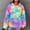 Multicolor # Womens Sweatshirts, variant on Goodtrade8 Womens Hoodies and Sweatshirts Waffle Knitting Tie Dye Pullover Sweatshirt with Pocket Casual Oversize Long Sleeve Hooded Tops for Women