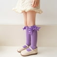 thumbnail image 5 of Kids Baby Girls Knee High Socks 3 Pairs 3-12Y Toddler Girls Dress Socks Cotton Fashionable High Socks Long Socks with Bow for Kids Girls, 5 of 7