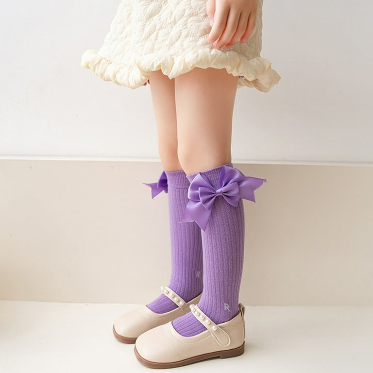 ボンたちゃんYELLO TEDDY MULES & LOOSE SOCKS Toddler Kids Girls Knee High Socks 3-12Y Girls Autumn Mid