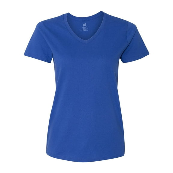 Hanes by Relaxed Fit Women's ComfortSoft V-Neck T-Shirt_Deep Royal_3XL