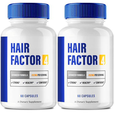 Hair Factor 4 for Hair Growth Capsules, Official HairFactor 4 Supplement Pills - Maximum Strength, All Natural to Support Healthy Hair Growth, Shine, and Smoothness, HairFactor4 Reviews (2 Pack)