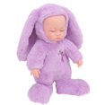 thumbnail image 2 of Muñecas recién nacidas de cuerpo completo, ropa de conejo púrpura, ojos cerrados, muñeca realista de vinilo con música de canción de cuna, 2 of 8