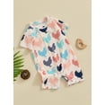 thumbnail image 2 of Infant Baby Boy Girl Farm Style Romper Chicken Print Short Sleeve Crew Neck One Piece Jumpsuit Summer Clothes, 2 of 7