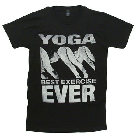 Yoga Best Exercise Ever Funny Distressed Adult T-Shirt (Best Yoga Tops For Large Bust)