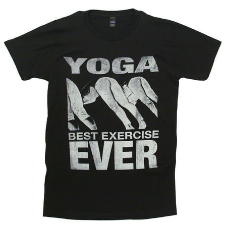 Yoga Best Exercise Ever Funny Distressed Adult T-Shirt (Best Material For Exercise Clothes)