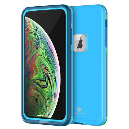iPhone Xs Max Waterproof Case, CaseTech LRE Series, Shockproof Underwater IP68 Certified Case, with Built-in Screen Protector Full Body Rugged Protective Cover, 2018 released 6.5 inch