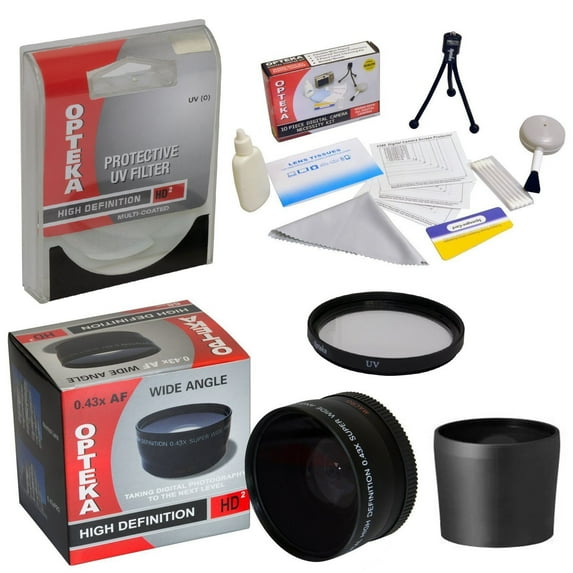 0.43x High Definition II Wide Angle Panoramic Macro Fisheye Lens For Finepix S700 S5600 S5700 S5800 Digital Camera Includes UV Glass Filter + Deluxe Cleaning Kit