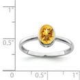 thumbnail image 3 of White Sterling Silver Ring Band Birthstone (11) November Citrine Yellow, 3 of 3