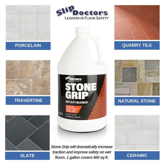 Non-Slip Floor & Tile Treatment-Stone Grip Gallon - for Natural Stone &  Unsealed Concrete 