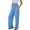 Blue, variant on Women's High Waist Wide Leg Pants with Pockets Checkered Plaid Casual Comfort Elastic Waistband Full Length Summer Fashion Lounge Wear Trousers