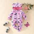 thumbnail image 3 of Baby Jumpsuit Infant Cotton Blend Long Sleeve Cartoon Hooded Jumpsuit Baby Rompers Purple 12 Months-18 Months, 3 of 3