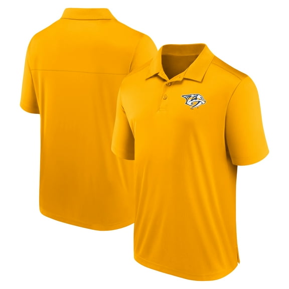 Men's Fanatics Gold Nashville Predators Left Side Block Polo
