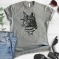 thumbnail image 2 of Hipster Cat Shirt, Unisex Women's Men's Shirt, Cat Lover Shirt, Cat Glasses Tee, Nerdy Tee, Cat Mom Shirt, Dark Heather Gray, 4X-Large, 2 of 6