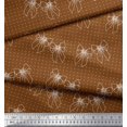 thumbnail image 2 of Soimoi Brown polyester Crepe Fabric Bow & Dots Decor Fabric Printed Yard 42 Inch Wide, 2 of 5