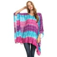 thumbnail image 5 of Sakkas Adalwin Desert Sun Lightweight Circle Ponch Tunic Top Blouse W / Embroidery - Purple / Blue - One Size Regular, 5 of 5